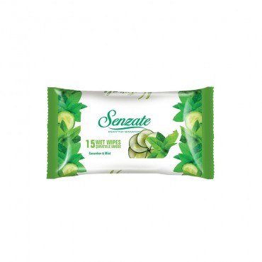 Drėgnos servetėlės "Senzate cucumber&mint" (15vnt.)