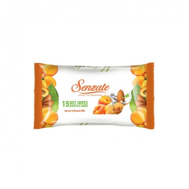 Drėgnos servetėlės "Senzate apricot&almond" 15vnt