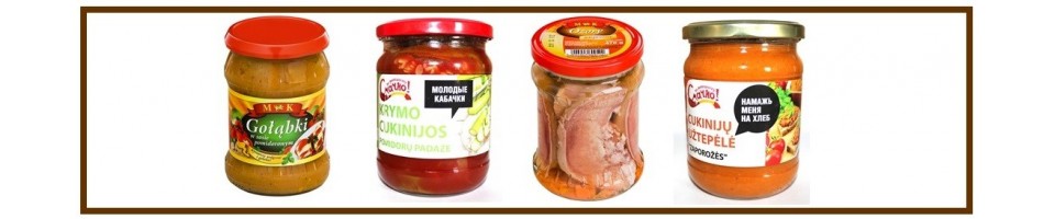 Konservēti produkti stiklā